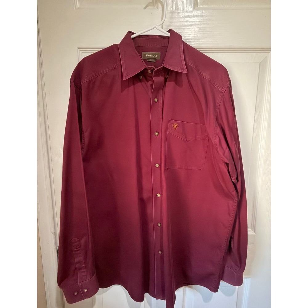 #390 Ariat Burgundy Long Sleeve Large